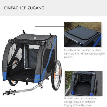 Hondenfietskar Hondentransporter Off-Road Hondenfietskar Voor Honden Weerbestendig Stalen Frame Van Oxford-Stof
