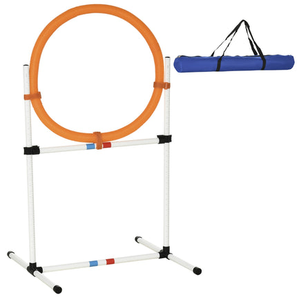 Dog Agility Training Jump Ring, Portable, White/Orange