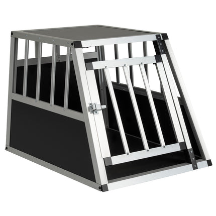 Dog Travel Crate with Lockable Door & Divider, 69.5 x 54 x 50.5 cm