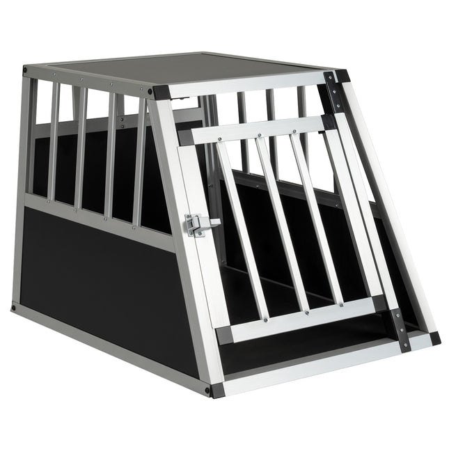 Dog Travel Crate with Lockable Door & Divider, 69.5 x 54 x 50.5 cm