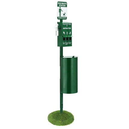 Hondenpoepstation, afvalbak van 45 liter, 600 zakjes, spoelfles