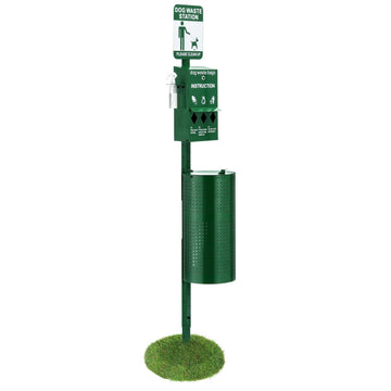 Hondenpoepstation, afvalbak van 45 liter, 600 zakjes, spoelfles