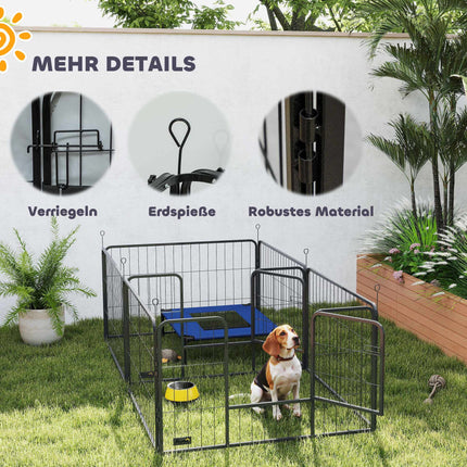 Dog Whelping Box, 7 Panels, Steel Frame, Oxford Fabric