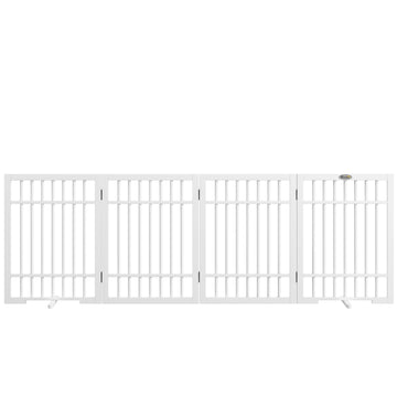 Folding wooden dog gate, 183x61cm, 4-piece set
