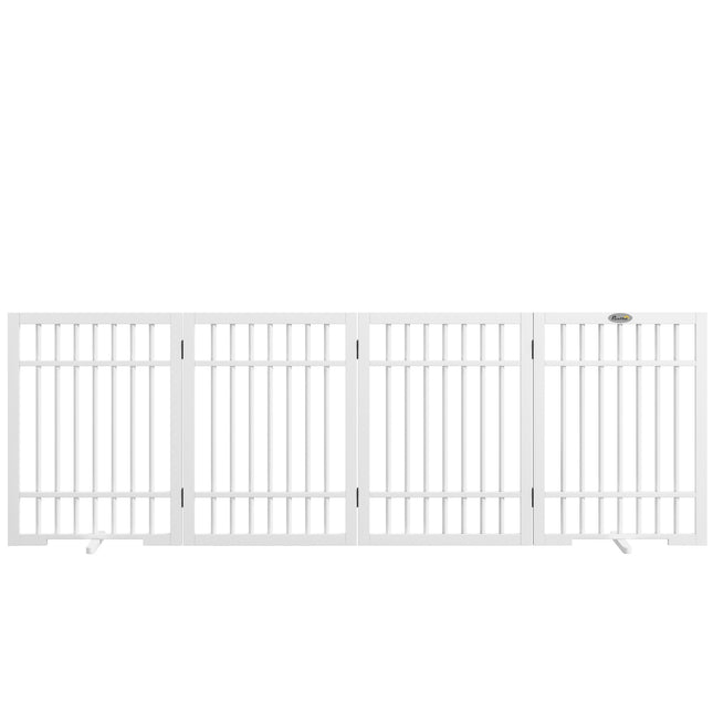 Folding wooden dog gate, 183x61cm, 4-piece set