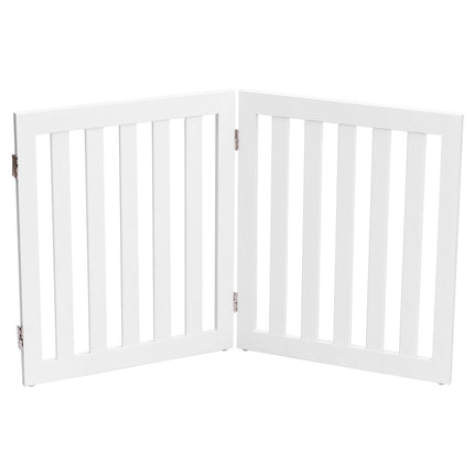 Dog barrier 60cm high protective gate wooden foldable 2 panels white