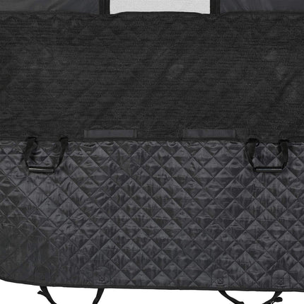 Dog blanket the back seat in the car