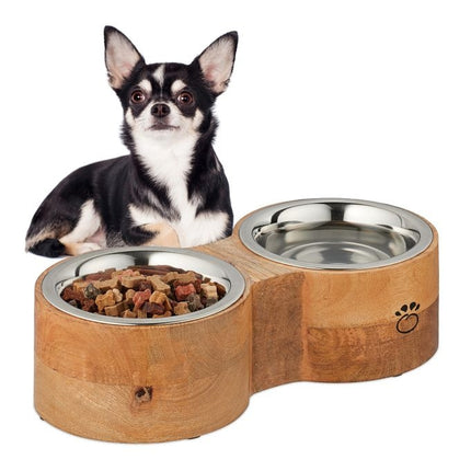 Dog bowl bar with 2 bowls