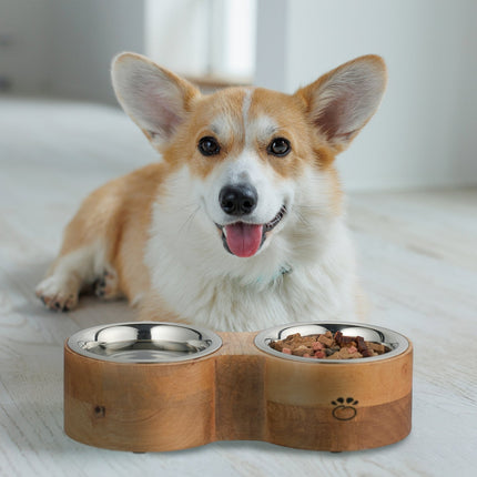 Dog bowl bar with 2 bowls