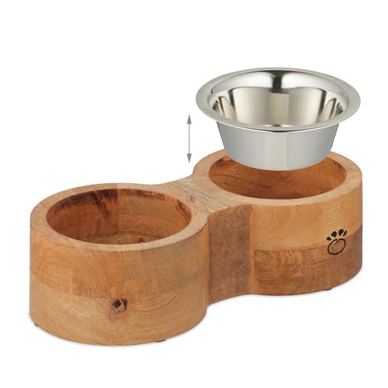 Dog bowl bar with 2 bowls