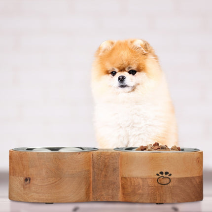Dog bowl bar with 2 bowls