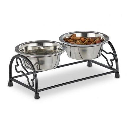 Dog bowl set with holder