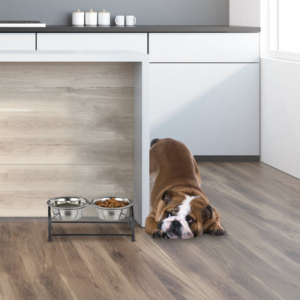 Dog bowl set with holder