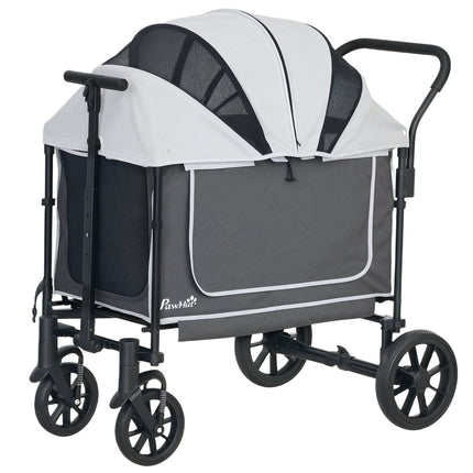 Dog buggy foldable for dogs & cats up to 30 kg 110 x 65 x 102 cm dark grey