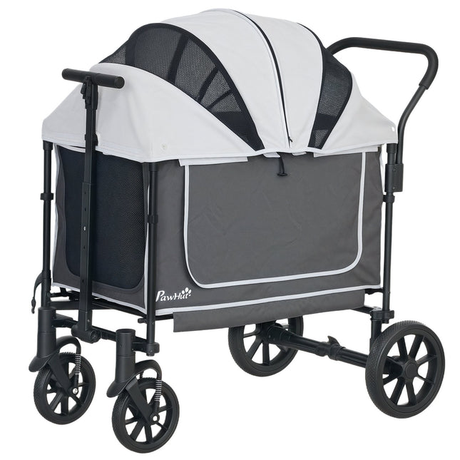 Dog buggy foldable for dogs & cats up to 30 kg 110 x 65 x 102 cm dark grey