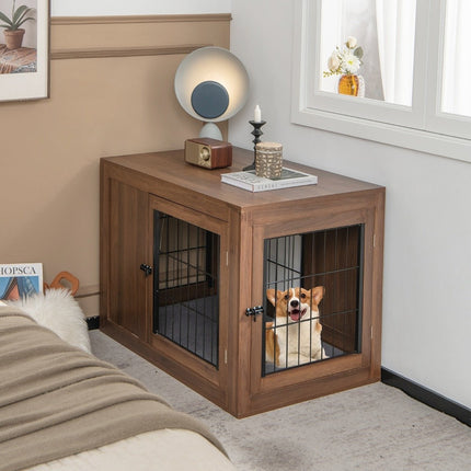 Dog cage animal cage combination of pet box & side table with cushion 92 x 59 x 66.5 cm
