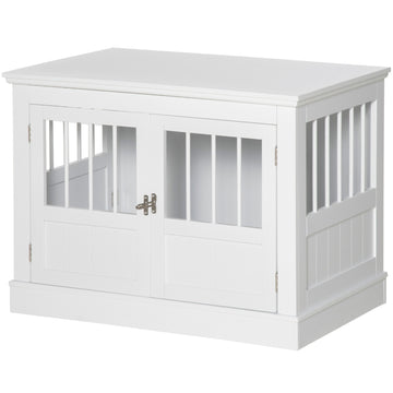 Dog cage, furniture with 3 doors, dog house, dog box for home, 78 x 53 x 59.3 cm, white