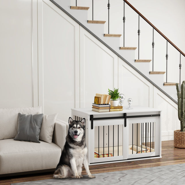 Dog Crate with Sliding Door, Ventilation, 98x58x61 cm