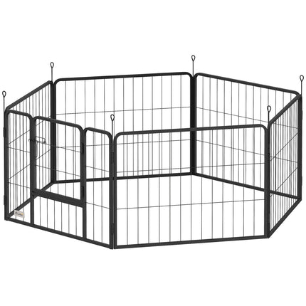 Dog Fence, 6-Panel Steel, Foldable, Indoor/Outdoor