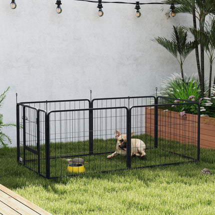 Dog Fence, 6-Panel Steel, Foldable, Indoor/Outdoor