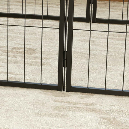 Dog Fence, 6-Panel Steel, Foldable, Indoor/Outdoor