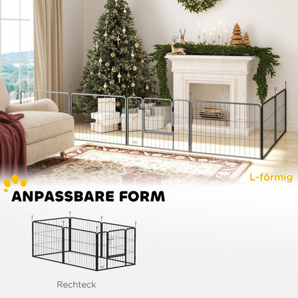 Dog Fence, 6-Panel Steel, Foldable, Indoor/Outdoor