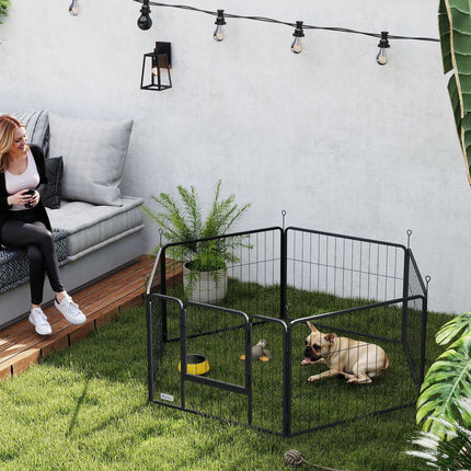 Dog Fence, 6-Panel Steel, Foldable, Indoor/Outdoor