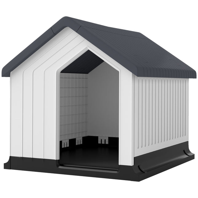 Weatherproof Dog House with Window, Asphalt Roof 62x61x60 cm