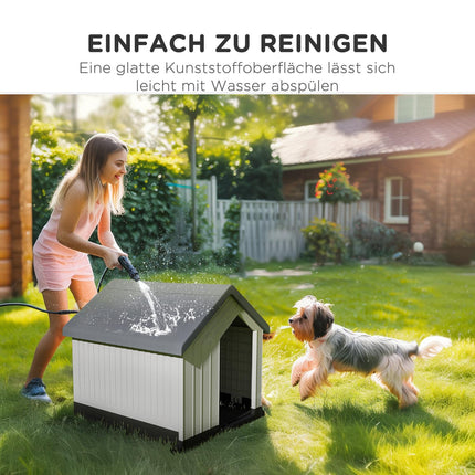 Weatherproof Dog House with Window, Asphalt Roof 62x61x60 cm