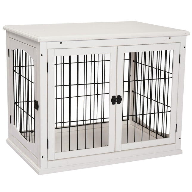 Small dog dog kennel, indoor cage, white 81x58.5x66 cm