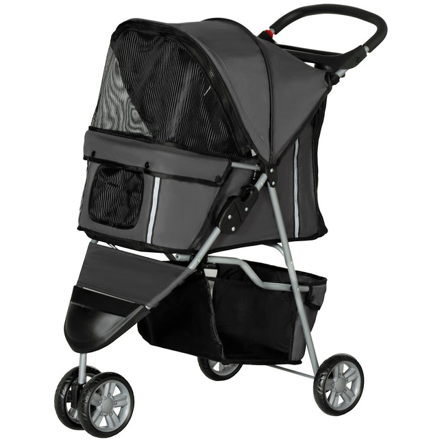Collapsible pet trolley for dogs and cats, up to 10 kg, dark grey
