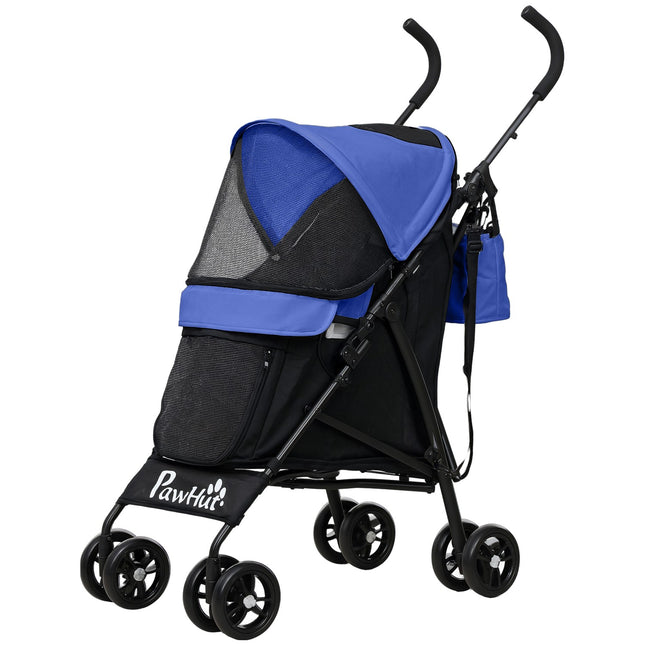 Collapsible pet cart for dogs and cats up to 4 kg, net and storage