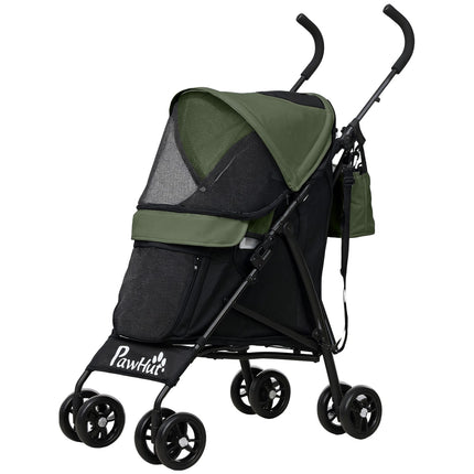Collapsible pet stroller for cats and dogs up to 4 kg - mesh window, storage bag