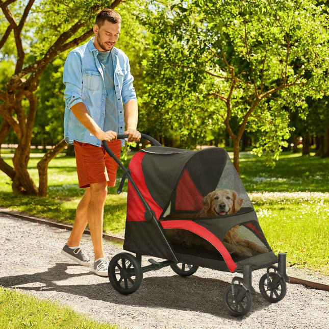 Collapsible pet carriage for large dogs and cats, up to 30 kg