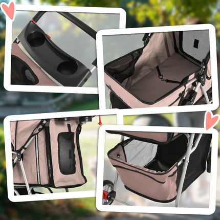 Coffee brown dog carriage, light and foldable