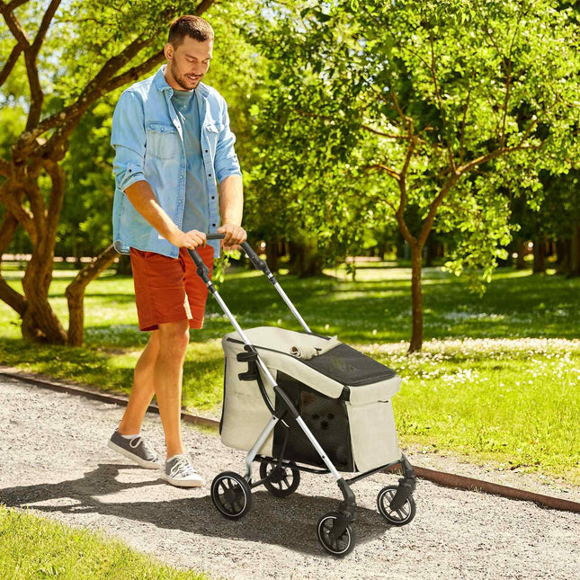 Collapsible aluminum pet cart, up to 10 kg, Khaki