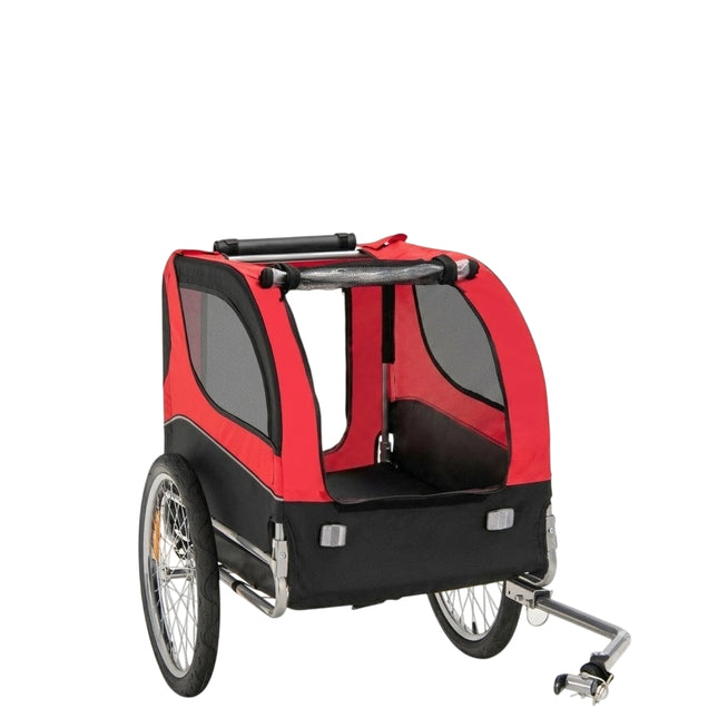 Dog trailer for bicycle Pet trailer for bicycle 40 kg load capacity red