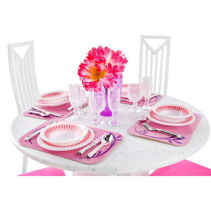 Dollhouse Dining Set with Table, Chairs, Tableware – 43 pcs