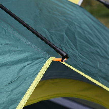 3-person dome tent, waterproof polyester, green, 205x195x135cm