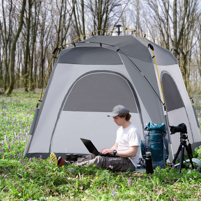 4-person dome tent, lightweight and waterproof for camping