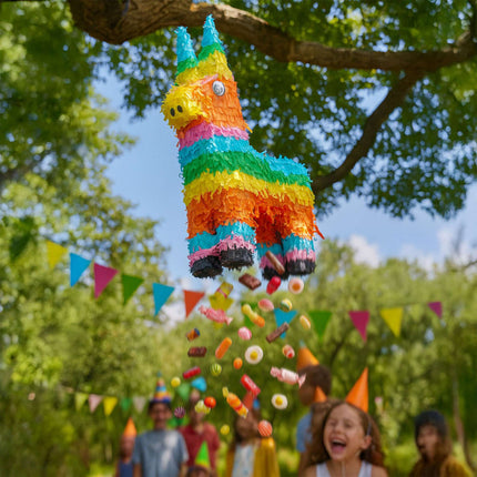 Donkey Piñata Set with Bat and Mask for Parties