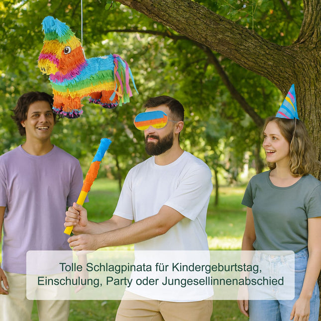 Donkey Piñata Set with Stick and Mask
