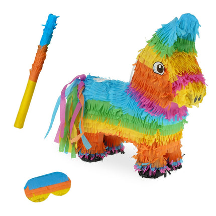 Donkey Piñata Set with Stick and Mask