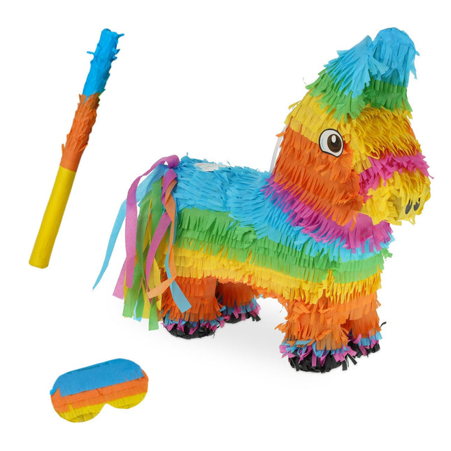 Donkey Piñata Set with Stick and Mask