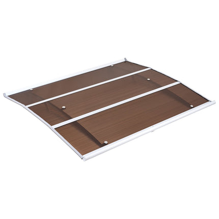Door Awning Canopy 37 x 47 in, Polycarbonate, Brown