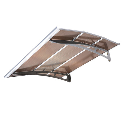 Door Awning Canopy 37 x 47 in, Polycarbonate, Brown