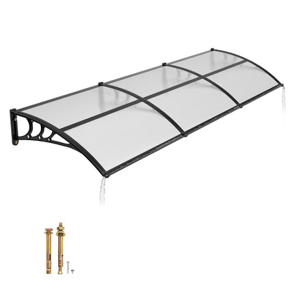 Door Awning Canopy 38 x 117 in, Clear Polycarbonate