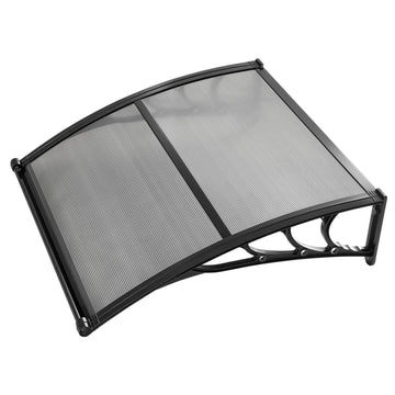 Door Awning Canopy, 38 x 40 in Polycarbonate, Smoky Gray