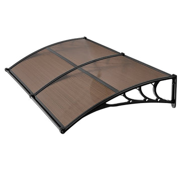 Door Awning Canopy, Polycarbonate, 38 x 78 in, Brown