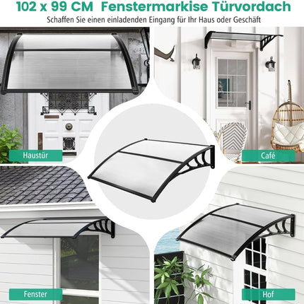 Door Canopy, 102 x 99 cm, Polycarbonate & Aluminum